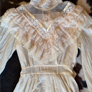 GUNNE SAX Crème Lace VTG Dress size 7 small